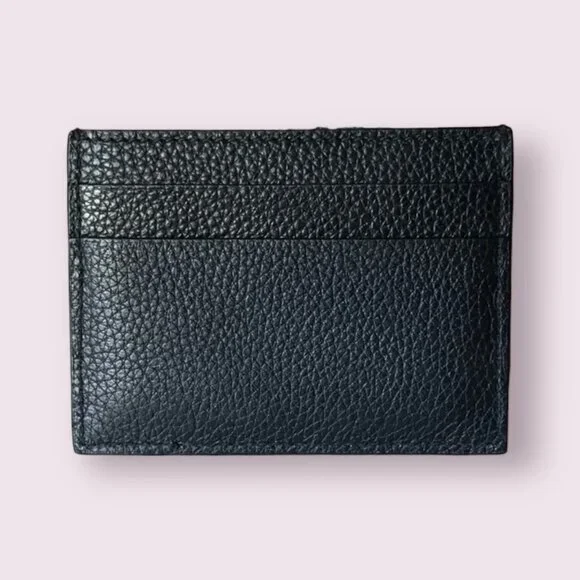 NWOT Balenciaga Black Pebbled Leather Card Holder | Logo Print - Picture 2 of 4